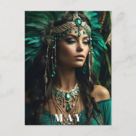 Postal *~ MAY Goddess BIRTHDAY Emerald Boho AP53