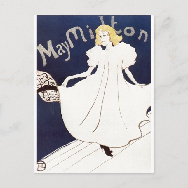 Postal May Milton 1895 Henri de Toulouse-Lautrec (Anverso)
