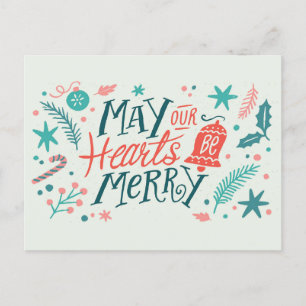 Postal May Your Hearts be Merry Cute Christmas