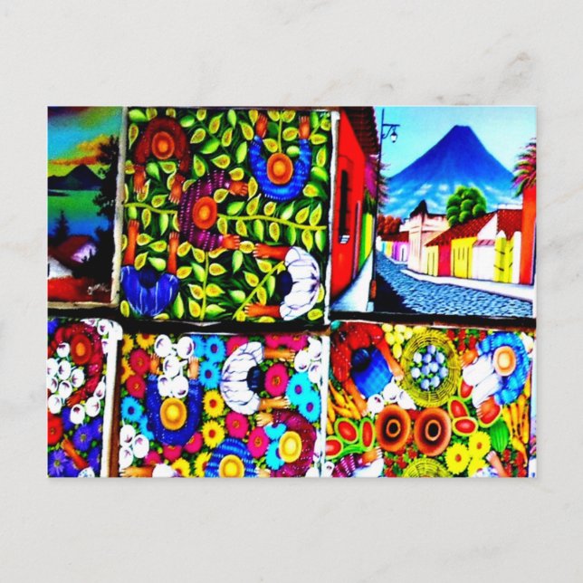 Postal maya folclórica Guatemala (Anverso)