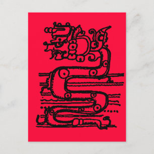 POSTAL MAYAN SERPENT DIOS