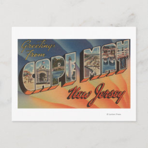 Postal Mayo del Cabo, Nueva Jersey - Escenas de letras gr