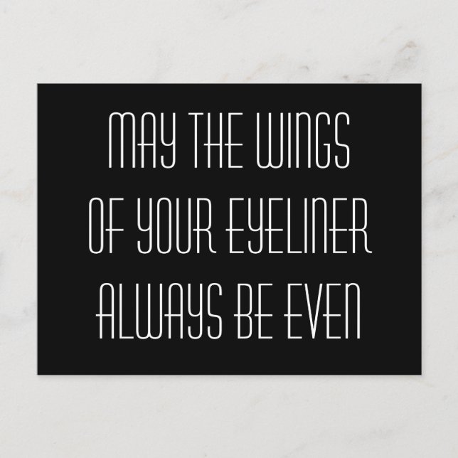 Postal Mayo las alas de su eyeliner sean siempre (Anverso)