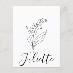 Postal Mayo personalizado Lily de la Flor de Nacimiento d