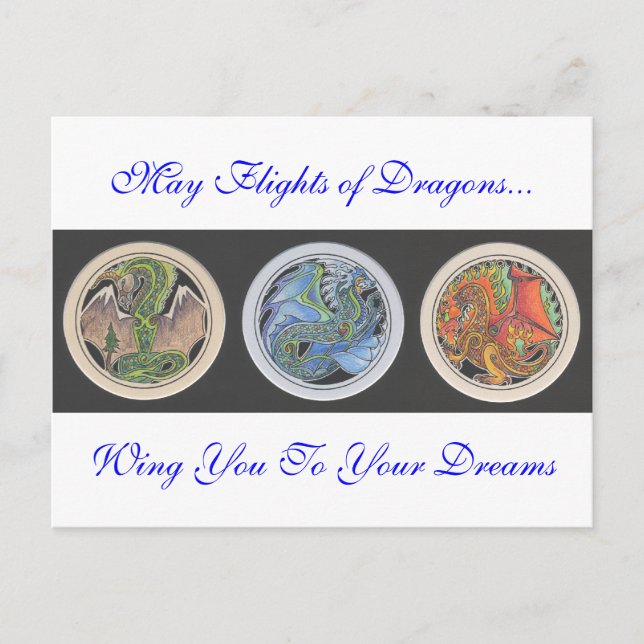 Postal Mayo vuelos de dragones... (Anverso)