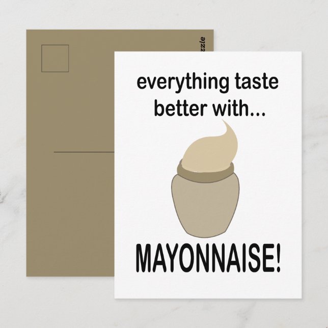 Postal Mayonnaise Sauce Food Funny Mayonnaise (Anverso / Reverso)