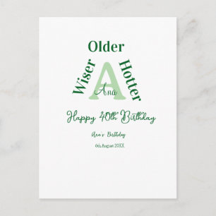 Postal mayor sabia más caliente Feliz cumpleaños 40 verde