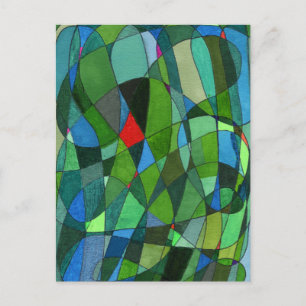Postal "Mayormente Verdes" Abstract Design Postcard