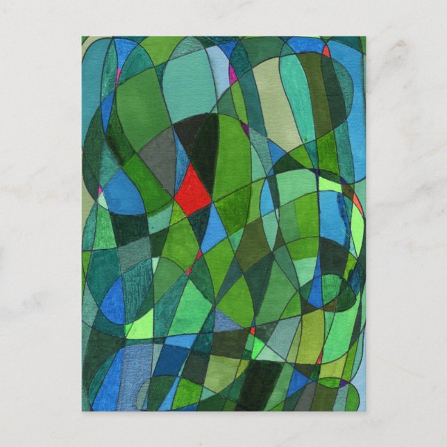 Postal "Mayormente Verdes" Abstract Design Postcard (Anverso)