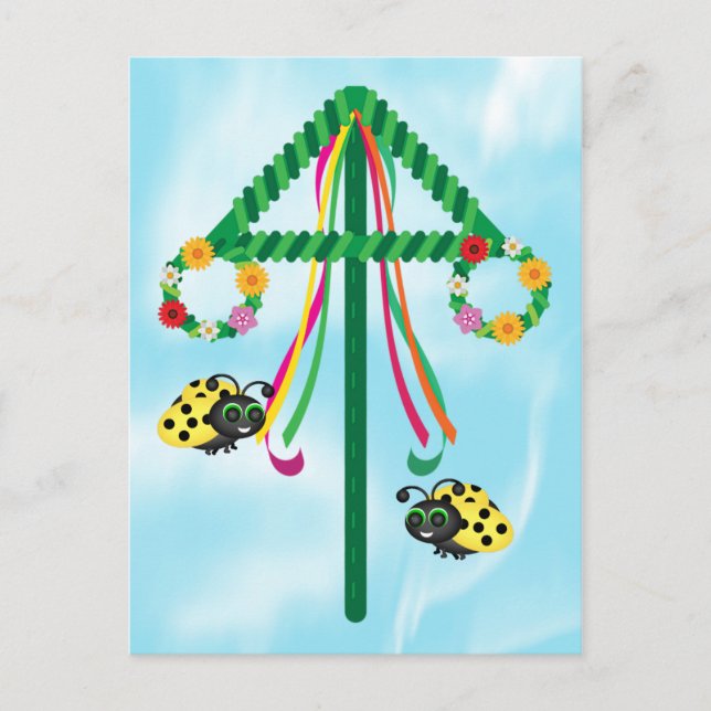 Postal Maypole Ladybug de verano medio (Anverso)