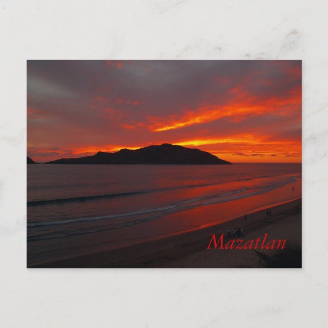 Postal Mazatlán, México... Amanecer deslumbrante (Anverso)