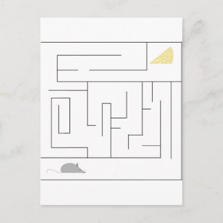 Postal Maze de ratón y queso
