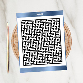 Postal Maze Puzzle Twenty Blue | Cartas de actividad