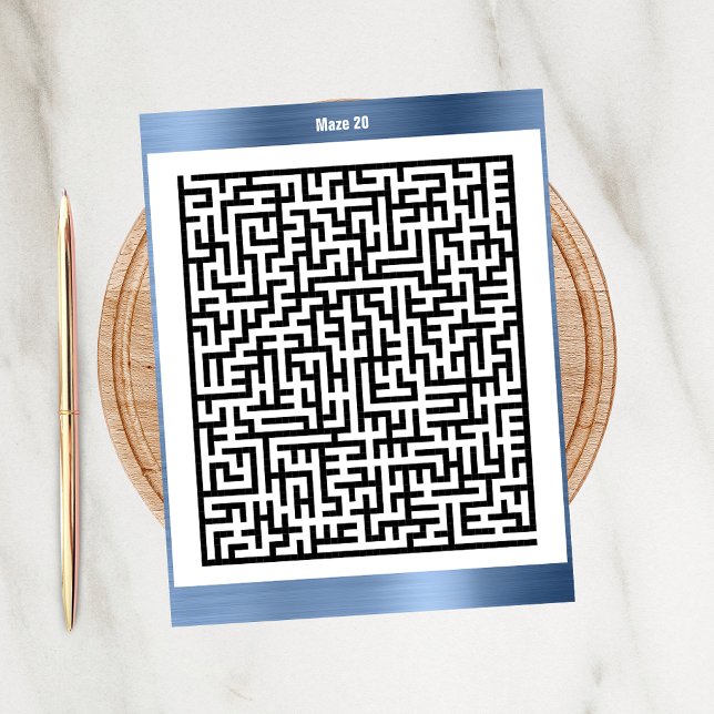 Postal Maze Puzzle Twenty Blue | Cartas de actividad (Subido por el creador)