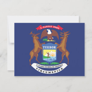 Postal Mazo de sellado del estado de Michigan Bandera del