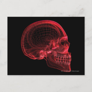 Postal Mazo rojo de un cráneo