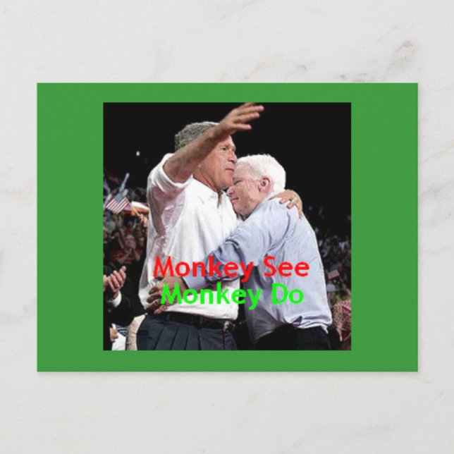 Postal McCain Bush Hug Postcard (Anverso)