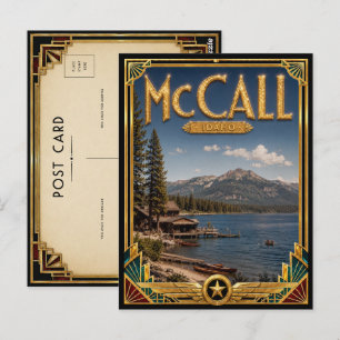 Postal McCall Idaho Arte Deco Vintage Edad Dorada