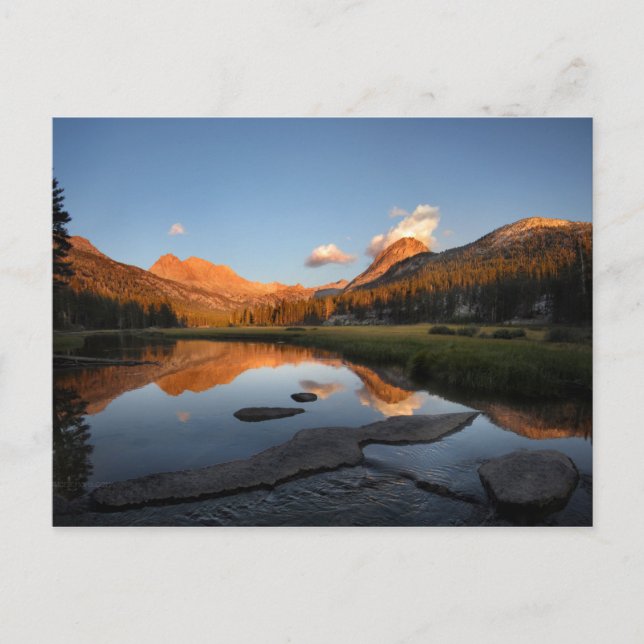 Postal McClure Meadow Sunset Alpenglow - John Muir Trail (Anverso)