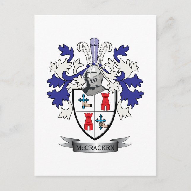 Postal McCracken Familia Crest Coat of Arms (Anverso)