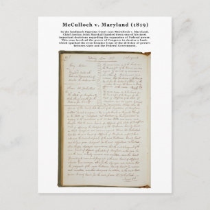Postal McCulloch v. Maryland, 17 U.S. 316 (1819)
