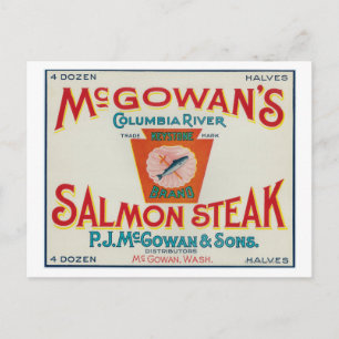 Postal McGowan, Washington - Etiqueta Funda Keystone Salm