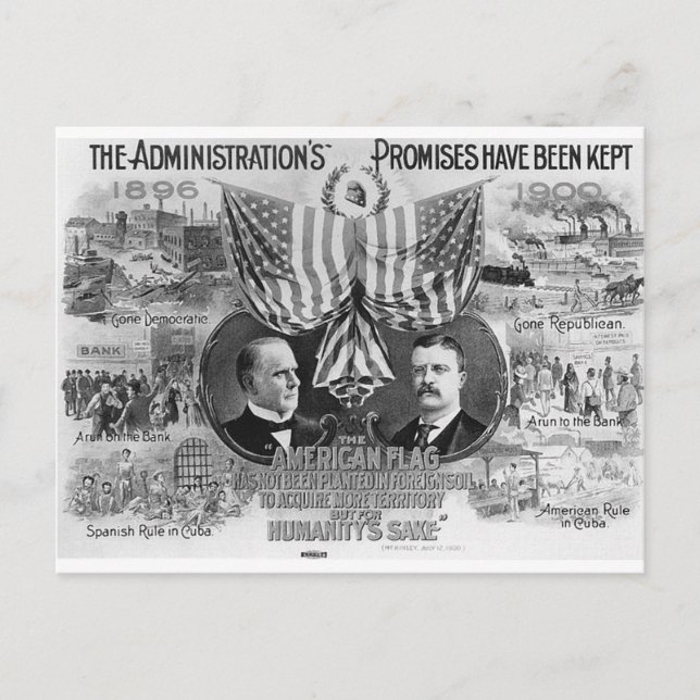 Postal Mckinley-Teddy Roosevelt 1900 (Anverso)