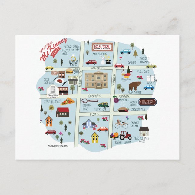 Postal McKinney en el centro de Texas (Anverso)