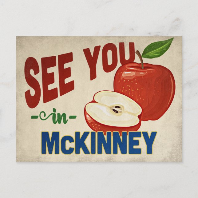 Postal McKinney Texas Apple - Viajes de época (Anverso)