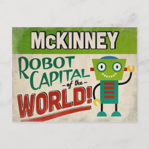 Postal McKinney Texas Robot - Gracioso Vintage