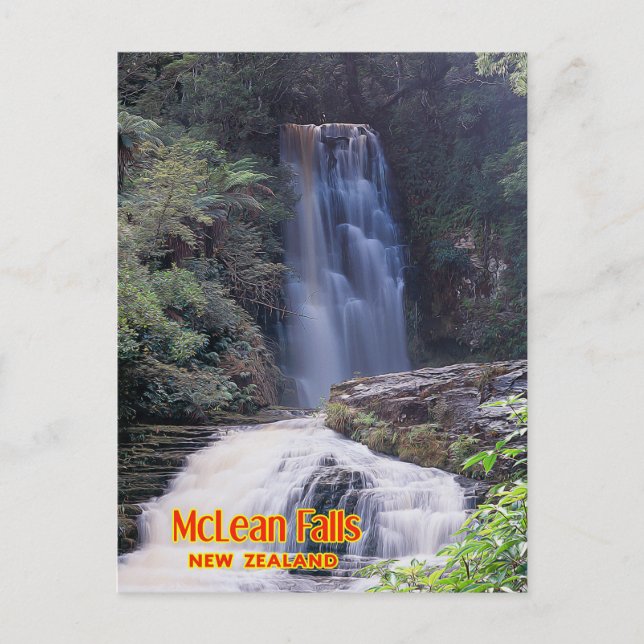 Postal McLean Falls, Nueva Zelandia (Anverso)