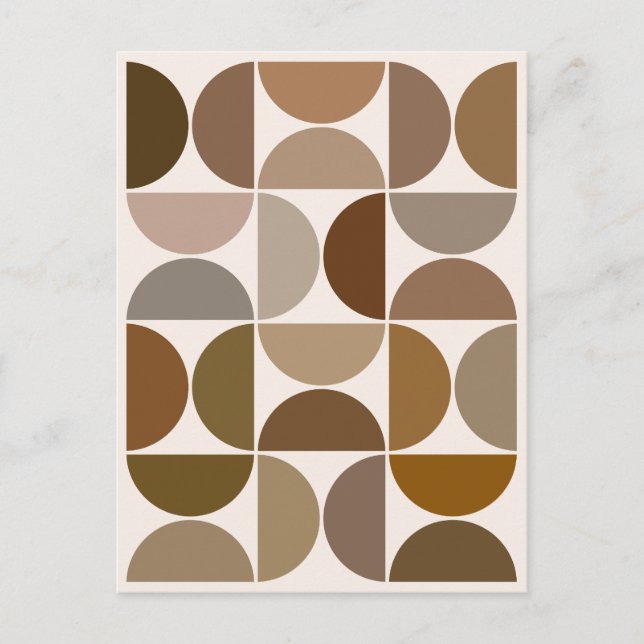 Postal MCM Semicircles Browns y Cremas (Anverso)
