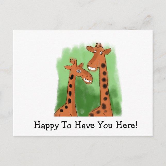 Postal Me alegro de tenerte aquí (Anverso)