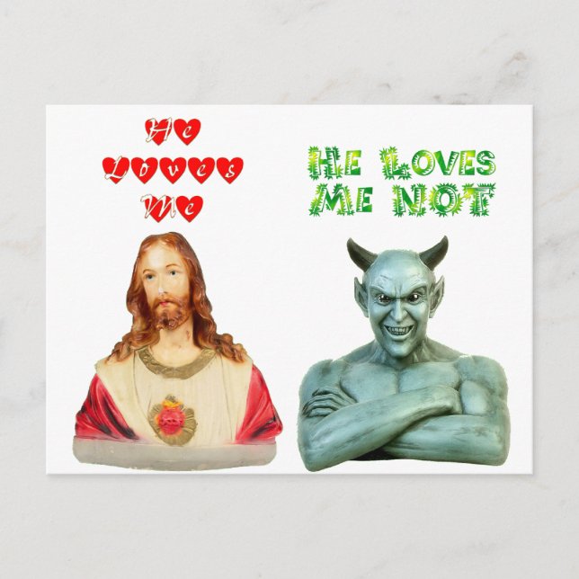 Postal Me ama -- Me ama no (el diseño original) (Anverso)
