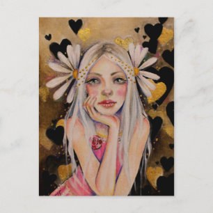 Postal Me Ama, No Me Ama La Pintura Original,