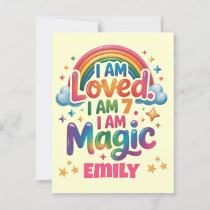 Postal Me aman Me soy mágica Cumpleaños Chica Afirmación