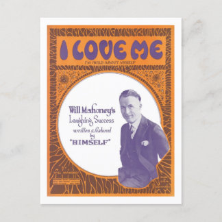 Postal Me amo portada del libro de canciones vintage