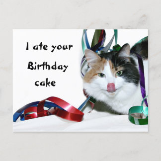 Postal Me comí la torta de cumpleaños