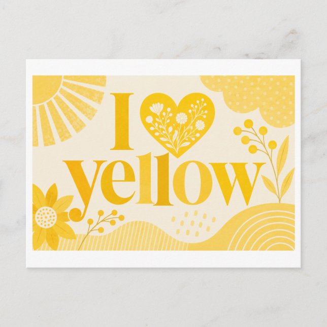 Postal "Me [Corazón] Amarillo" (Anverso)