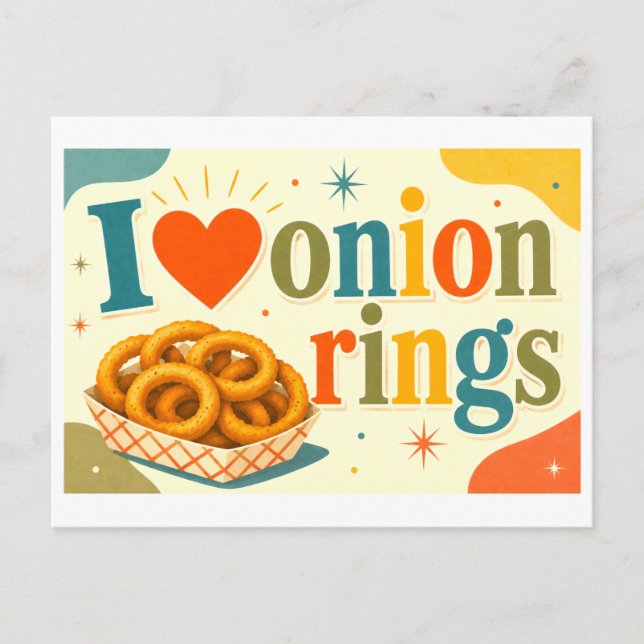 Postal "Me [Corazón] Anillos de Cebolla" (Anverso)