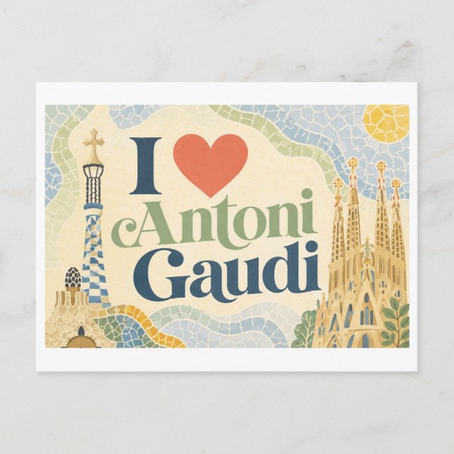 Postal "Me [Corazón] Antoni Gaudi" (Anverso)