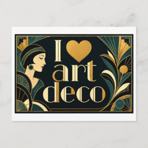 Postal "Me [Corazón] Art Deco"