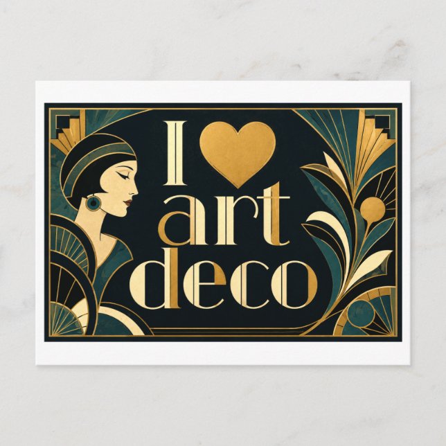 Postal "Me [Corazón] Art Deco" (Anverso)