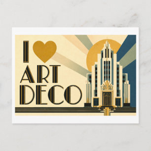Postal "Me [Corazón] Art Deco"