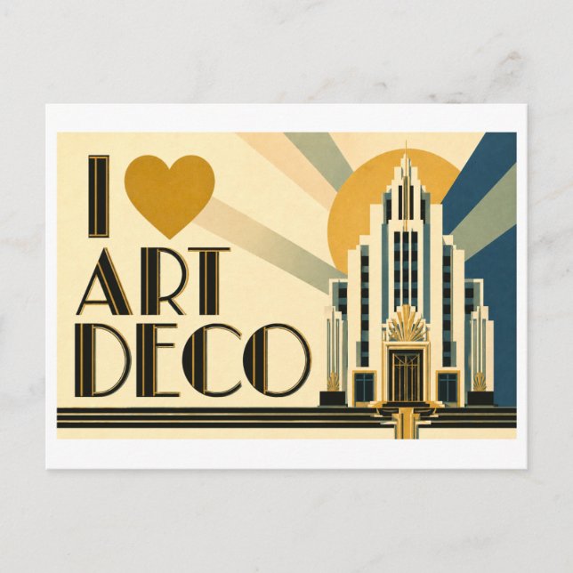 Postal "Me [Corazón] Art Deco" (Anverso)