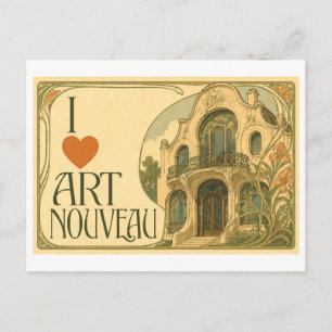 Postal "Me [Corazón] Art Nouveau"