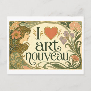 Postal "Me [Corazón] Art Nouveau"