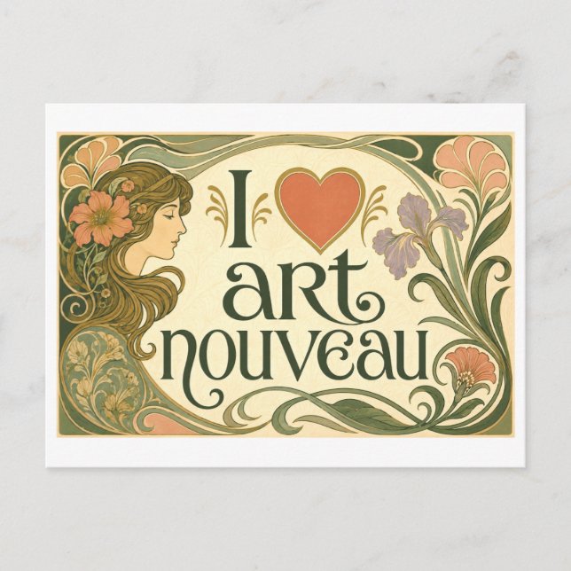 Postal "Me [Corazón] Art Nouveau" (Anverso)