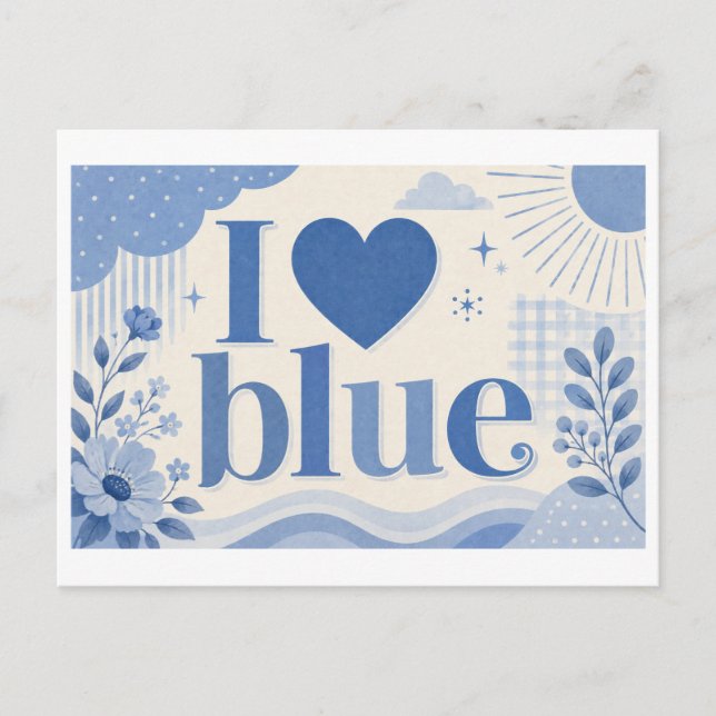 Postal "Me [Corazón] Azul" (Anverso)