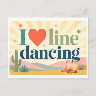 Postal "Me [Corazón] Bailar en Línea"